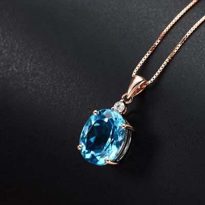 Rose Gold-Plated Artificial Gemstone Pendant Necklace - Ajonjolí&Spice33 Bazaar