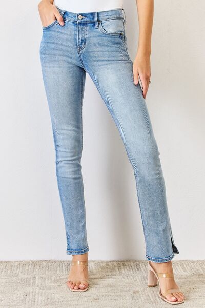 Kancan Full Size Mid Rise Y2K Slit Bootcut Jeans - Ajonjolí&Spice33 Bazaar