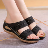 Merryll Leather Slip On Wedge Sandals - Ajonjolí&Spice33 Bazaar