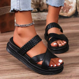 Crisscross Open Toe Platform Sandals - Ajonjolí&Spice33 Bazaar