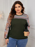 Honey Plus Size Printed Long Sleeve Sweatshirt