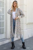 Multicolored Open Front Fringe Hem Cardigan - Ajonjolí&Spice33 Bazaar