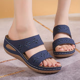 Merryll Leather Slip On Wedge Sandals - Ajonjolí&Spice33 Bazaar