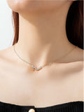 925 Sterling Silver Inlaid Zircon Necklace