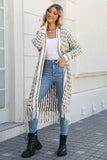 Multicolored Open Front Fringe Hem Cardigan - Ajonjolí&Spice33 Bazaar