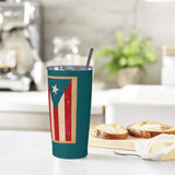 Puerto Rico 20oz Stainless Steel Straw Lid Cup- TEAL - Ajonjolí&Spice33 Bazaar