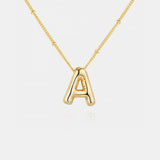 Gold-Plated Bubble Initial Necklace