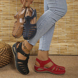Victoria Leather Platform Sandals with Velcro (Various Colors Available) - Ajonjolí&Spice33 Bazaar