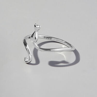 Cat Shape 925 Sterling Silver Ring - Ajonjolí&Spice33 Bazaar