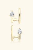 Moissanite 925 Sterling Silver Cuff Earrings - Ajonjolí&Spice33 Bazaar