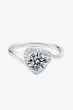 1 Carat Moissanite 925 Sterling Silver Heart Ring - Ajonjolí&Spice33 Bazaar