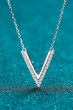 Sterling Silver V Letter Pendant Necklace - Ajonjolí&Spice33 Bazaar