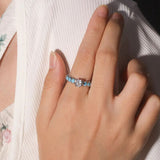 Inlaid Artificial Turquoise Zircon 925 Sterling Silver Ring - Ajonjolí&Spice33 Bazaar