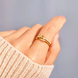 18K Gold-Plated 925 Sterling Silver Double-Layered Ring - Ajonjolí&Spice33 Bazaar