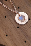 Moonstone LOVE Heart Pendant 925 Sterling Silver Necklace - Ajonjolí&Spice33 Bazaar