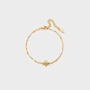 Lotus Shape 18K Gold-Plated Bead Bracelet - Ajonjolí&Spice33 Bazaar