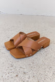 Weeboo Step Into Summer Criss Cross Wooden Clog Mule in Brown - Ajonjolí&Spice33 Bazaar