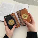 Camellia tri-fold wallet (Black or Brown) - Ajonjolí&Spice33 Bazaar