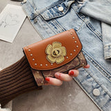 Camellia tri-fold wallet (Black or Brown) - Ajonjolí&Spice33 Bazaar