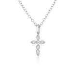 925 Sterling Beautiful Pendant Zirconia Cross with Chain Necklace - Ajonjolí&Spice33 Bazaar