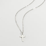 Cross 10 mm pendant with Chain  Necklace Sterling Silver - Ajonjolí&Spice33 Bazaar