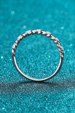 Moissanite Rhodium-Plated Half-Eternity Ring - Ajonjolí&Spice33 Bazaar