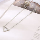 Inlaid Zircon Stainless Steel Heart Bracelet - Ajonjolí&Spice33 Bazaar