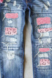 Leopard Patch Distressed Straight Leg Jeans - Ajonjolí&Spice33 Bazaar