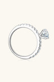 Moissanite Platinum-Plated Side Stone Ring - Ajonjolí&Spice33 Bazaar