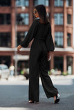 Cutout Long Sleeve Top and Wide Leg Pants Set - Ajonjolí&Spice33 Bazaar