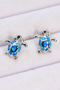 Opal Turtle Platinum-Plated Stud Earrings - Ajonjolí&Spice33 Bazaar