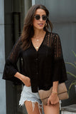 Flare Sleeve Spliced Lace V-Neck Shirt - Ajonjolí&Spice33 Bazaar