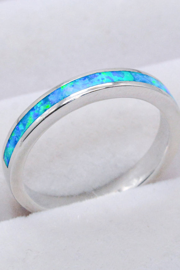 925 Sterling Silver Opal Ring in Sky Blue - Ajonjolí&Spice33 Bazaar