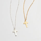 Cross 10 mm pendant with Chain  Necklace Sterling Silver - Ajonjolí&Spice33 Bazaar