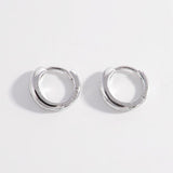 925 Sterling Silver Inlaid Zircon Huggie Earrings - Ajonjolí&Spice33 Bazaar