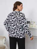 Plus Size Printed Long Sleeve V-Neck Blouse - Ajonjolí&Spice33 Bazaar
