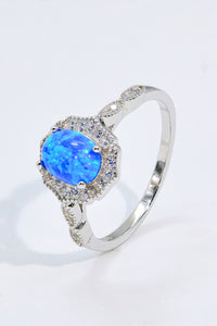 Opal and Zircon 925 Sterling Silver Ring - Ajonjolí&Spice33 Bazaar