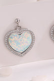 Platinum-Plated Opal Heart Earrings - Ajonjolí&Spice33 Bazaar