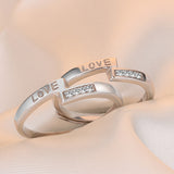 Adjustable Couple Sterling Silver Rings Love With Zirconias - Ajonjolí&Spice33 Bazaar