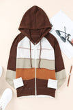 Zip-Up Raglan Sleeve Openwork Hooded Cardigan - Ajonjolí&Spice33 Bazaar