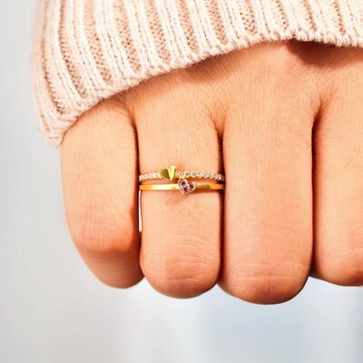 18K Gold-Plated 925 Sterling Silver Double-Layered Ring - Ajonjolí&Spice33 Bazaar