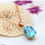 Rose Gold-Plated Artificial Gemstone Pendant Necklace - Ajonjolí&Spice33 Bazaar