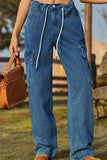 Loose Fit Drawstring Jeans with Pocket - Ajonjolí&Spice33 Bazaar