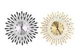 Metal Flower Quart Wall Clock with Rhinestones (Gold or Silver) - Ajonjolí&Spice33 Bazaar