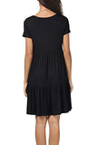 Short Sleeve Ruffle Short Dress Black (Small to 2XLarge) - Ajonjolí&Spice33 Bazaar