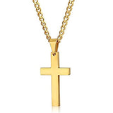 Stainless Steel Plain Cross Pendant Necklace - Ajonjolí&Spice33 Bazaar