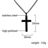 Stainless Steel Plain Cross Pendant Necklace - Ajonjolí&Spice33 Bazaar