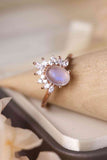 High Quality Natural Moonstone 18K Rose Gold-Plated 925 Sterling Silver Ring - Ajonjolí&Spice33 Bazaar