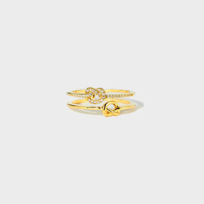 925 Sterling Silver Double-Layered Knot Ring - Ajonjolí&Spice33 Bazaar