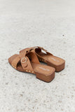Forever Link Square Toe Cross Strap Buckle Clog Sandal in Ochre - Ajonjolí&Spice33 Bazaar